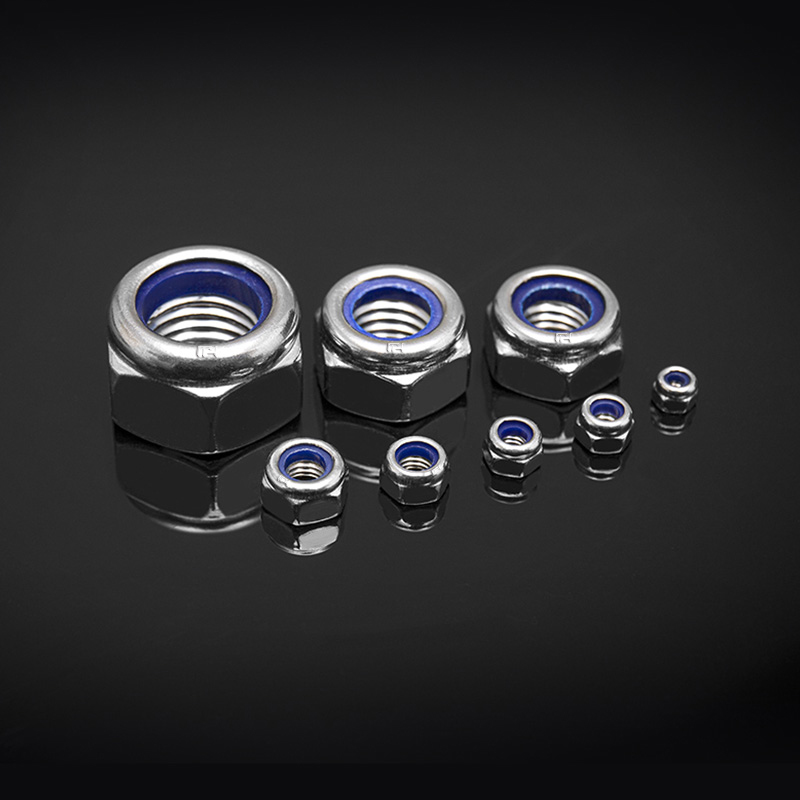 Cienkie nakrętki sześciokątne ze stali nierdzewnej DIN 985 z dominującym momentem obrotowym z wkładką niemetalową